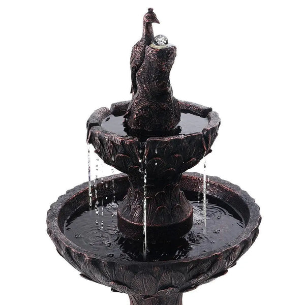 Gardeon Water Solar Fountain Outdoor Bird Bath Peacock Cascading Deals499