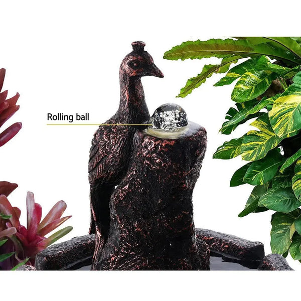 Gardeon Water Solar Fountain Outdoor Bird Bath Peacock Cascading Deals499