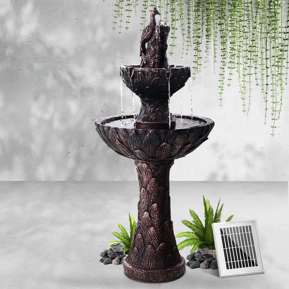 Gardeon Water Solar Fountain Outdoor Bird Bath Peacock Cascading Deals499