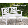 Gardeon Wooden Garden Bench 2 Seat Patio Furniture Timber Outdoor Lounge Chair White Deals499