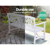 Gardeon Wooden Garden Bench 3 Seat Patio Furniture Timber Outdoor Lounge Chair White Deals499