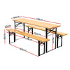 Gardeon Wooden Outdoor Foldable Bench Set - Natural Deals499