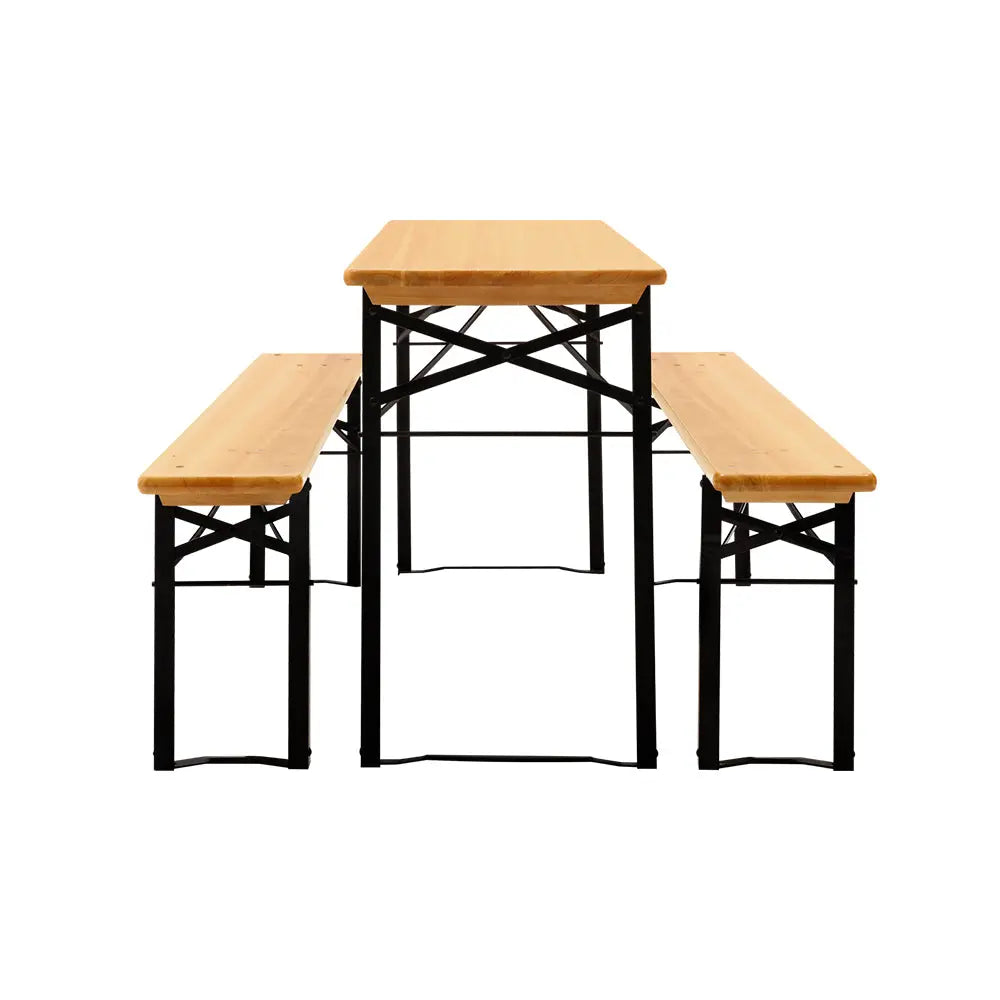 Gardeon Wooden Outdoor Foldable Bench Set - Natural Deals499