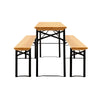 Gardeon Wooden Outdoor Foldable Bench Set - Natural Deals499