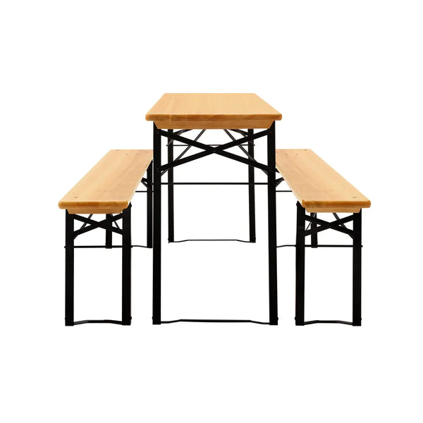 Gardeon Wooden Outdoor Foldable Bench Set - Natural Deals499