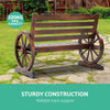 Gardeon Wooden Wagon Wheel Bench - Brown Deals499