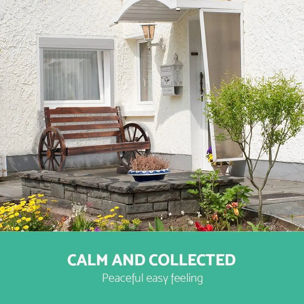 Gardeon Wooden Wagon Wheel Bench - Brown Deals499