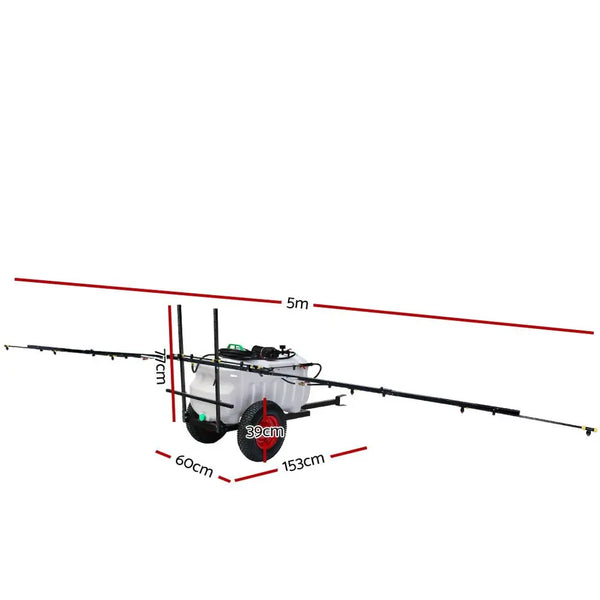 Giantz 100L ATV Weed Sprayer 5M Boom Trailer Spot Spray Tank Farm Pump Deals499