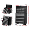 Giantz 17 Drawers Tool Box Trolley Chest Cabinet Cart Garage Mechanic Toolbox Black Deals499