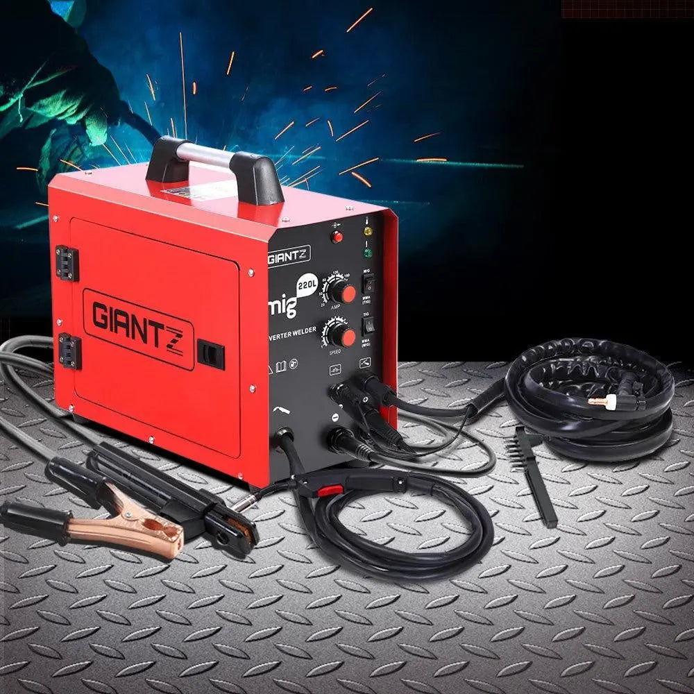 Giantz 220 Amp Inverter Welder MMA MIG DC Gas Gasless Welding Machine Portable Deals499
