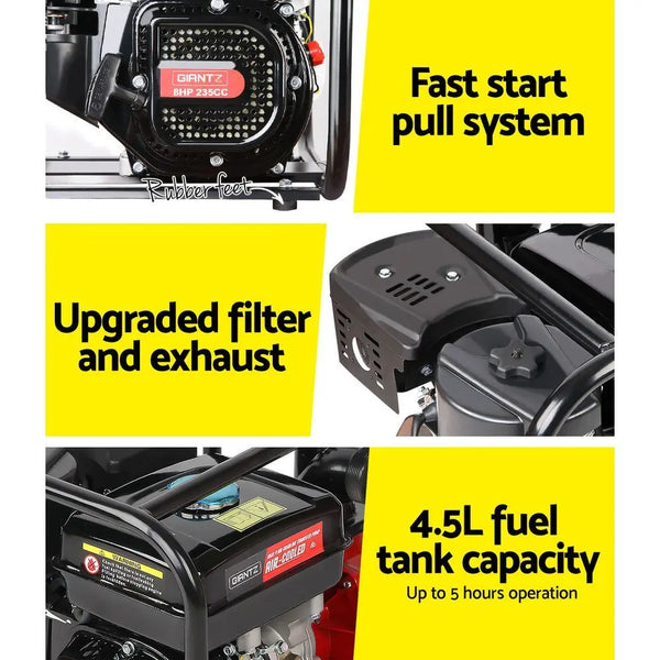 Giantz 2inch High Flow Water Pump - Black & Red Deals499