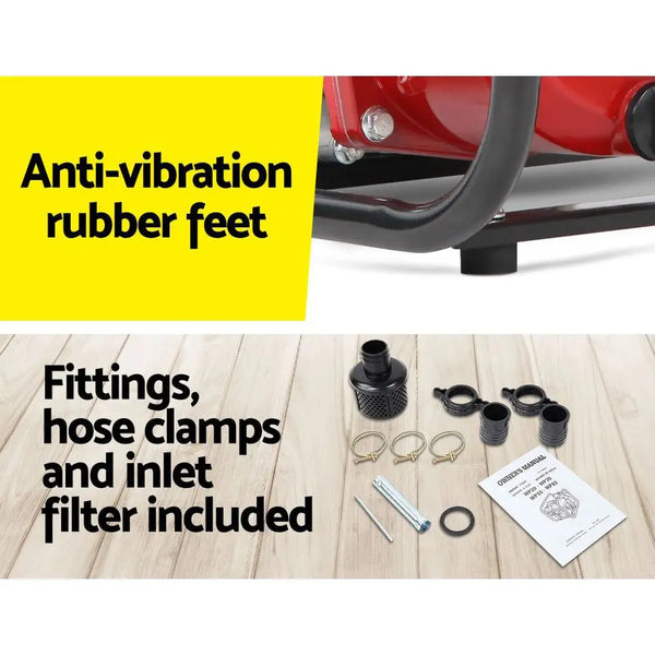 Giantz 2inch High Flow Water Pump - Black & Red Deals499