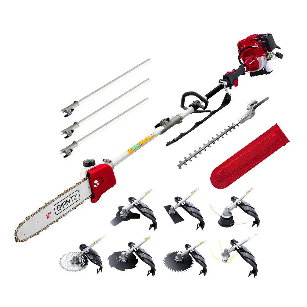 Giantz 4-STROKE Pole Chainsaw Hedge Trimmer Brush Cutter Whipper Multi Tool Saw Deals499