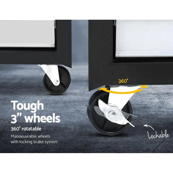 Giantz 5 Drawer Mechanic Tool Box Storage Trolley - Black & Grey Deals499