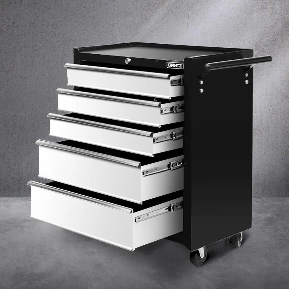 Giantz 5 Drawer Mechanic Tool Box Storage Trolley - Black & Grey Deals499
