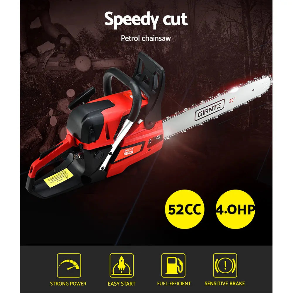 Giantz 52 CC Chainsaw Petrol Pruning Chain Saw Top Handle Commercial E-Start Deals499