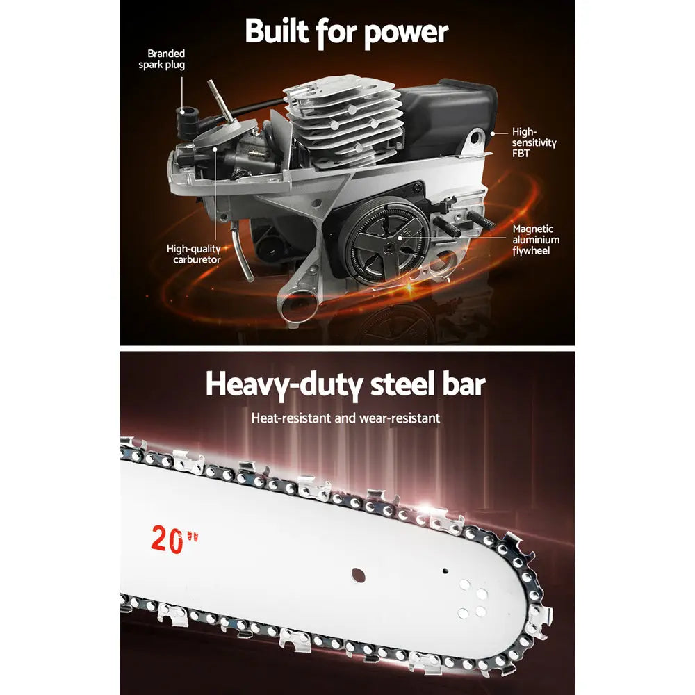 Giantz 52 CC Chainsaw Petrol Pruning Chain Saw Top Handle Commercial E-Start Deals499