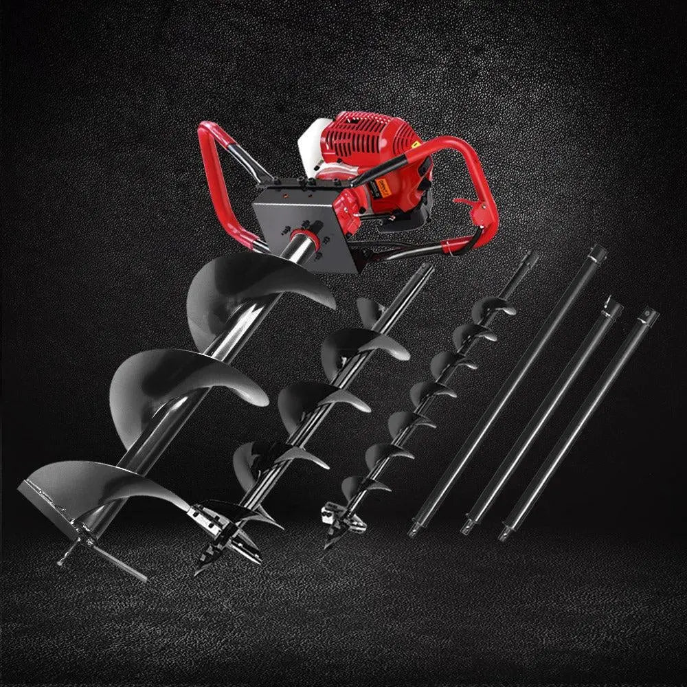 Giantz 80CC Petrol Post Hole Digger Drill Borer Fence Extension Auger Bits Deals499