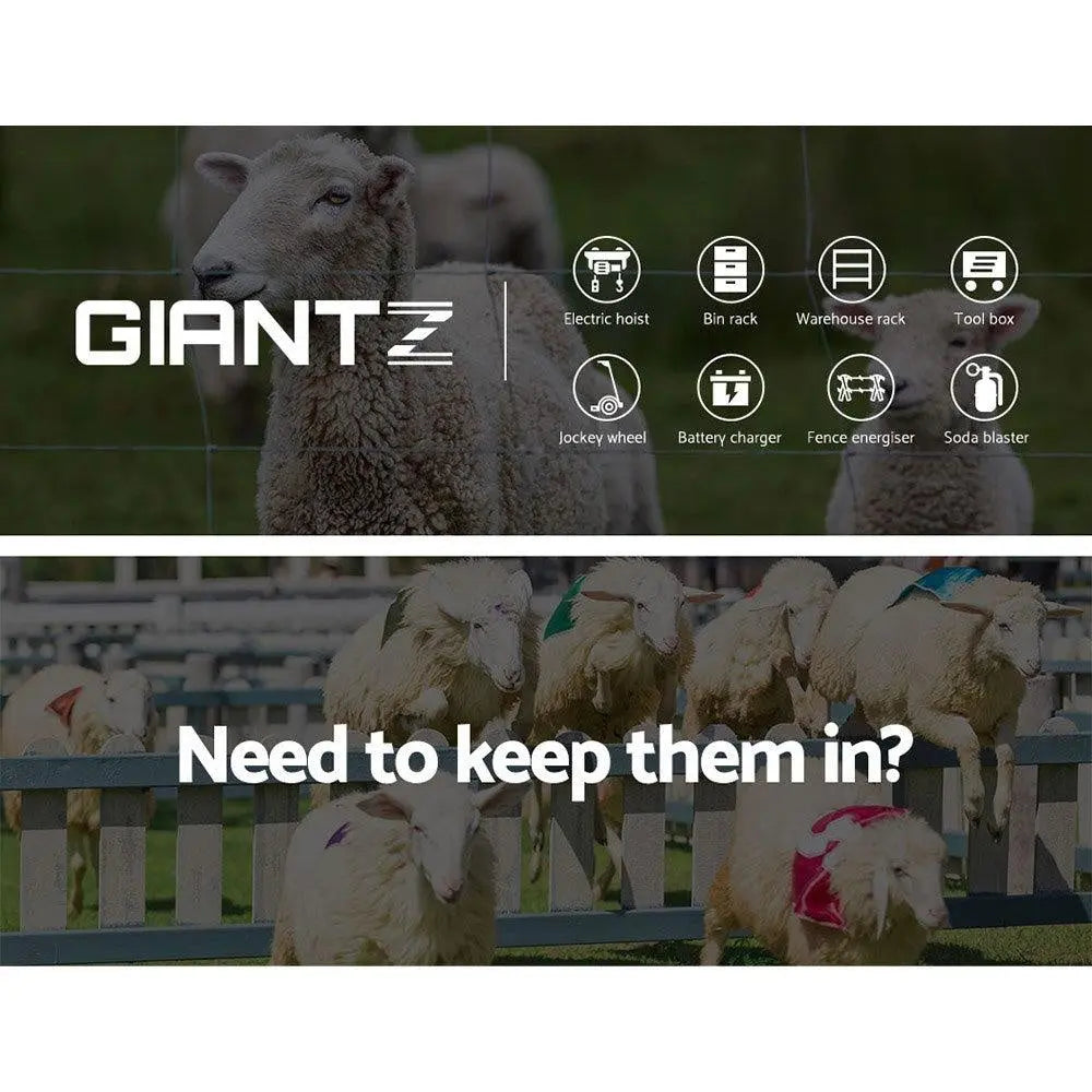 Giantz 8km Solar Electric Fence Energiser Charger with 500M Tape and 25pcs Insulators Deals499