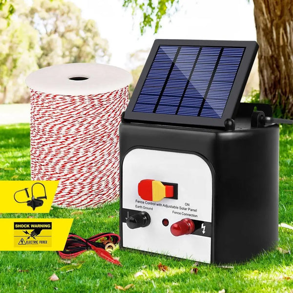 Giantz 8km Solar Electric Fence Energiser Charger with 500M Tape and 25pcs Insulators Deals499