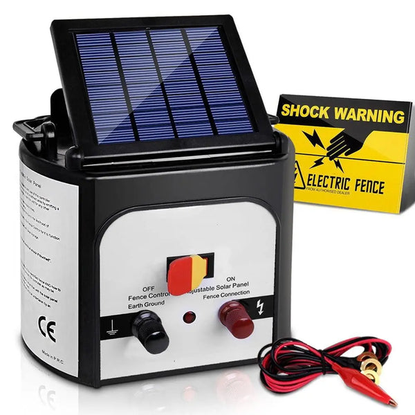 Giantz 8km Solar Power Electric Fence Charger Energiser 0.3J White Deals499