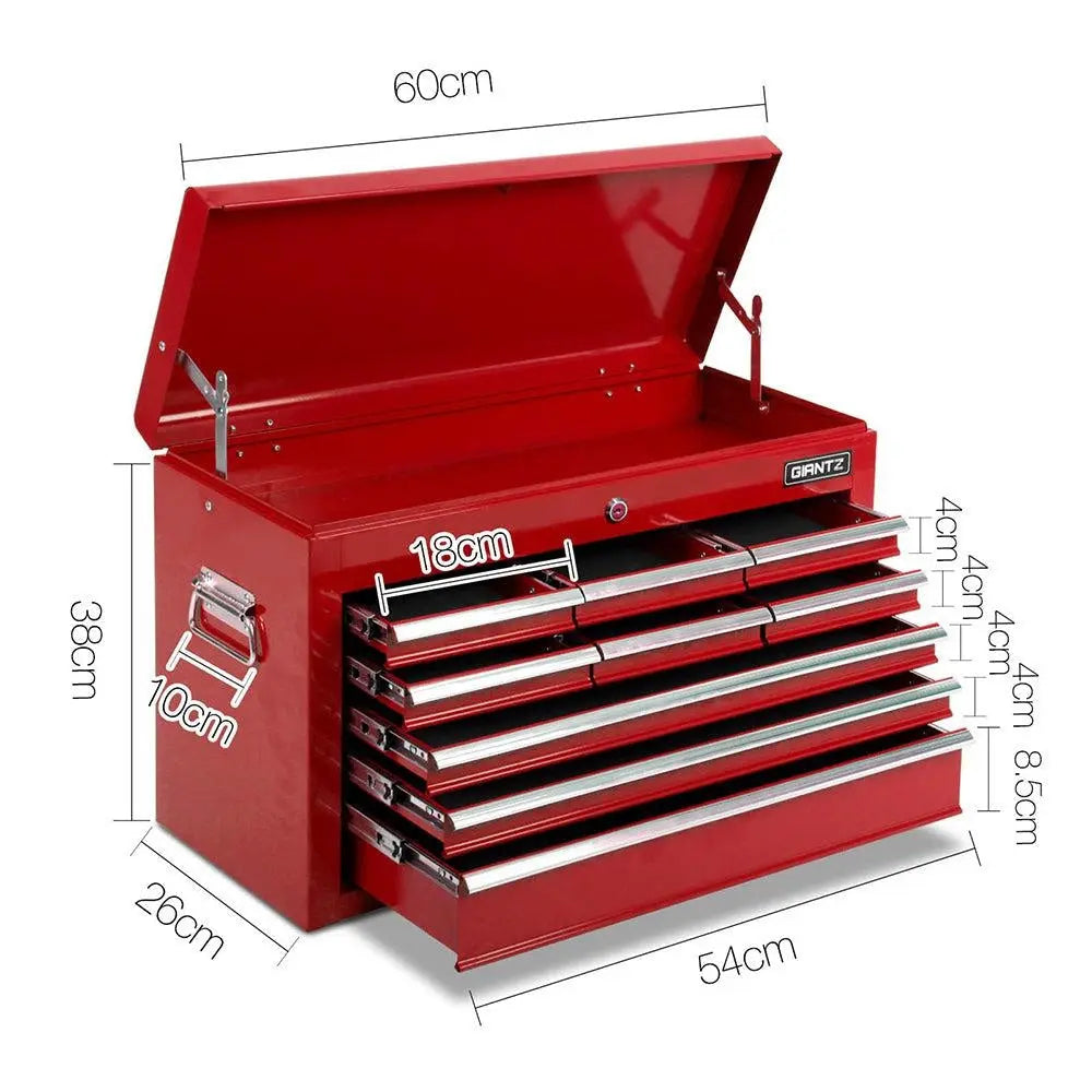 Giantz 9 Drawer Mechanic Tool Box Storage - Red Deals499