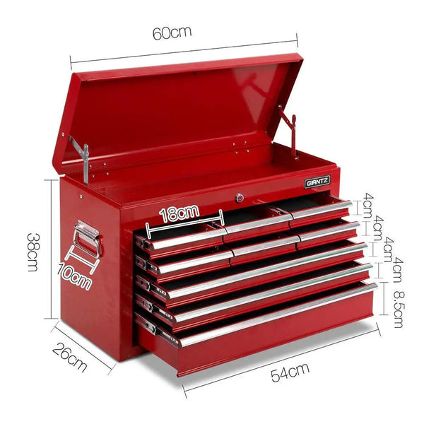 Giantz 9 Drawer Mechanic Tool Box Storage - Red Deals499
