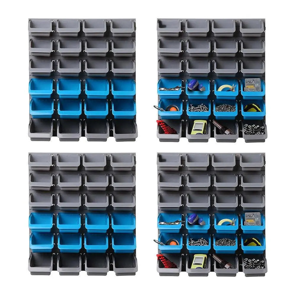 Giantz 96 Storage Bin Rack Wall-Mounted Tool Parts Garage Shelving Organiser Deals499