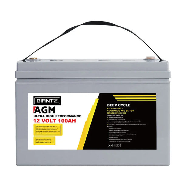 Giantz AGM Deep Cycle Battery 12V 100Ah x2 Box Portable Solar Caravan Camping from Deals499 at Deals499