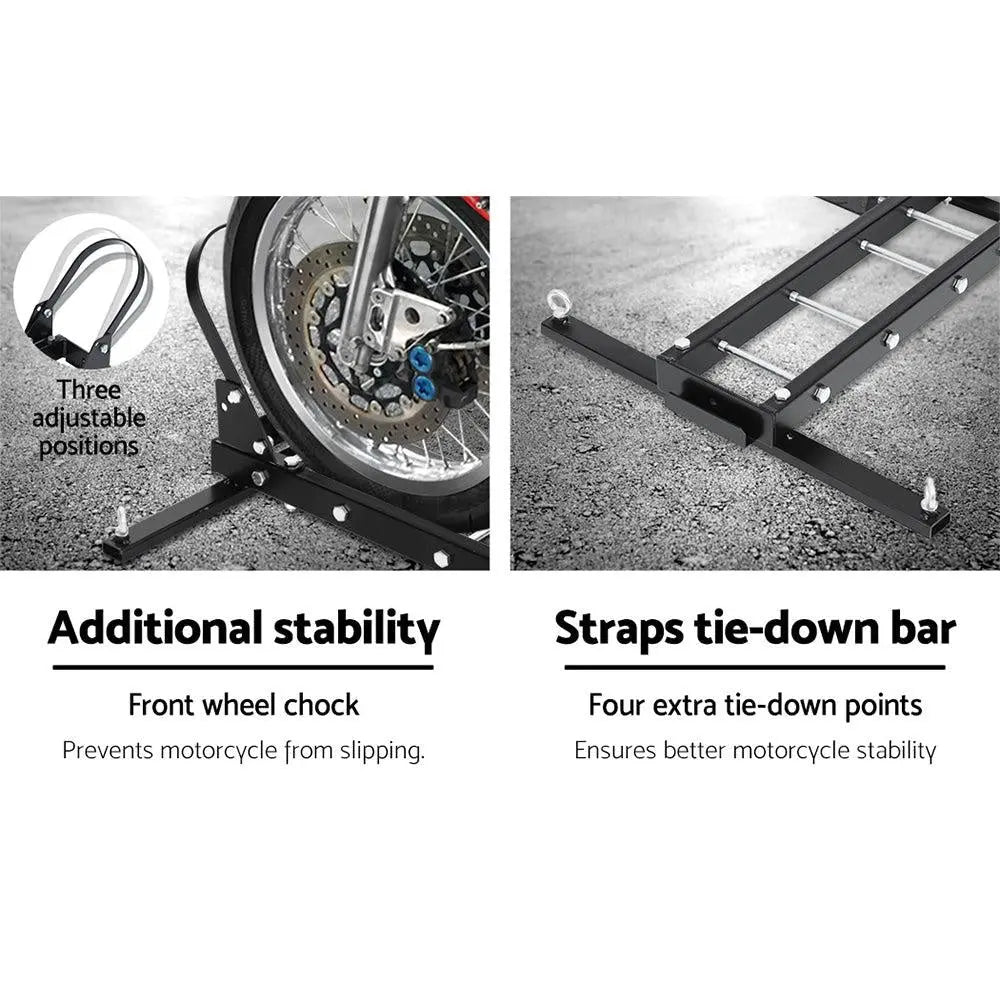 Giantz Motorcycle Carrier 2 Arms Rack Ramp Motorbike Dirt Bike 2