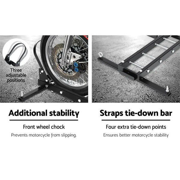 Giantz Motorcycle Carrier 2 Arms Rack Ramp Motorbike Dirt Bike 2"Hitch Towbar Deals499