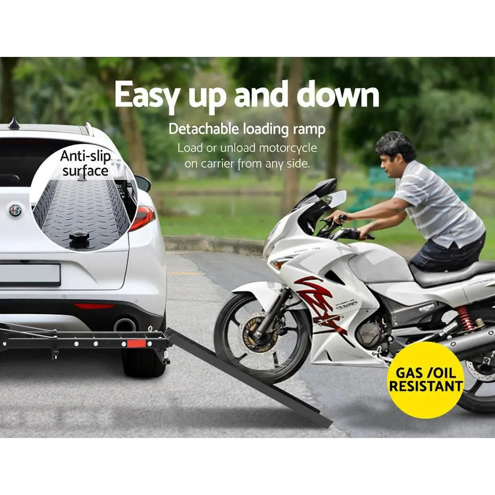 Giantz Motorcycle Carrier 2 Arms Rack Ramp Motorbike Dirt Bike 2