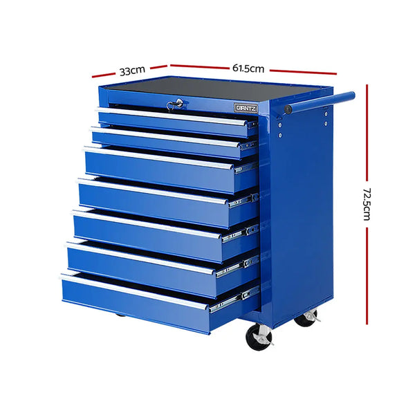 Giantz Tool Chest and Trolley Box Cabinet 7 Drawers Cart Garage Storage Blue Deals499