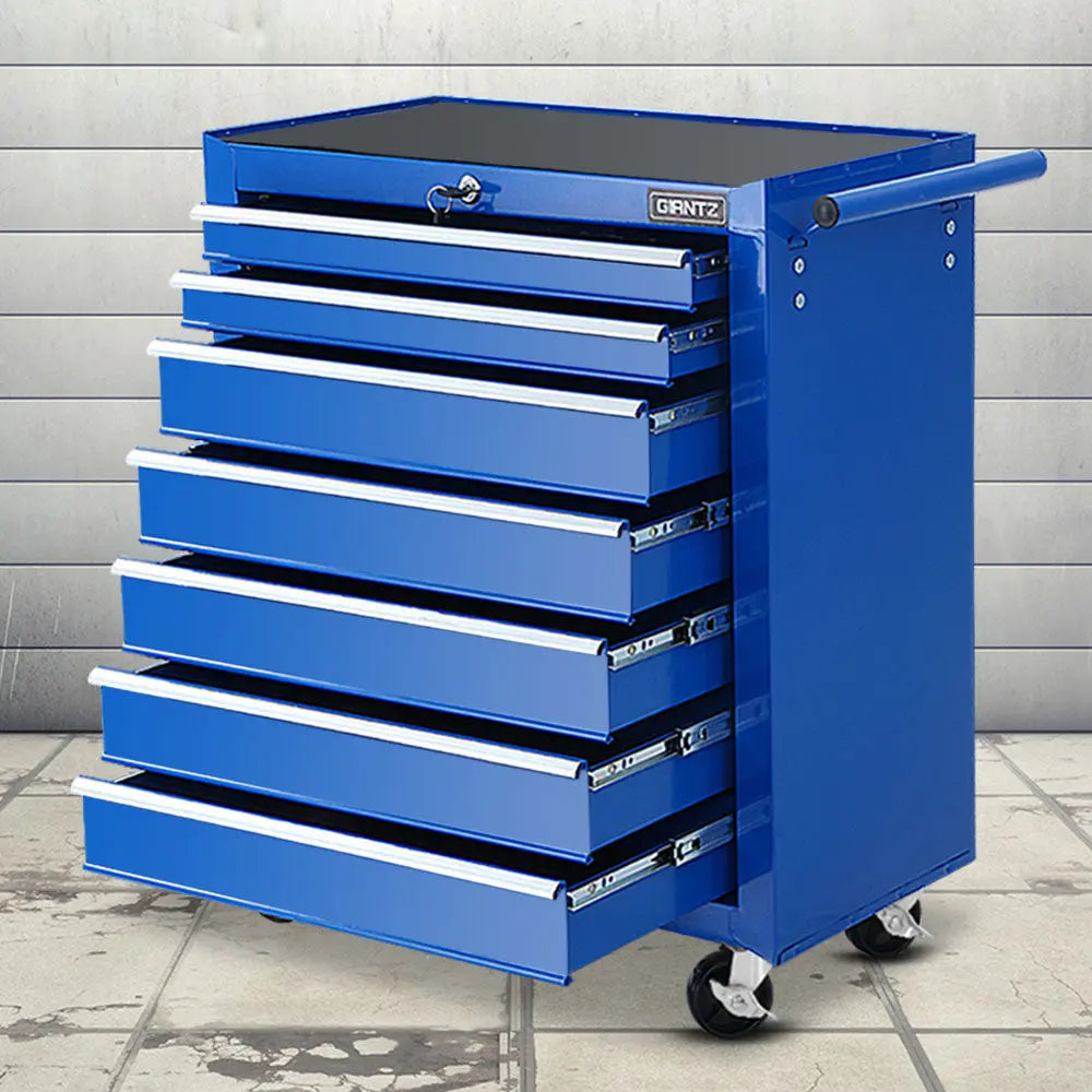 Giantz Tool Chest and Trolley Box Cabinet 7 Drawers Cart Garage Storage Blue Deals499