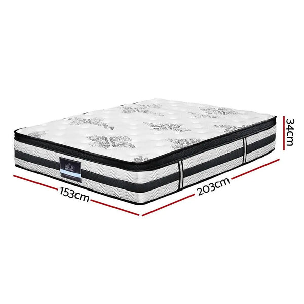 Giselle Bedding Algarve Euro Top Pocket Spring Mattress 34cm Thick Queen Giselle