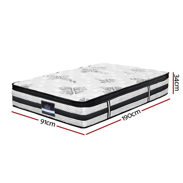 Giselle Bedding Algarve Euro Top Pocket Spring Mattress 34cm Thick Single Giselle