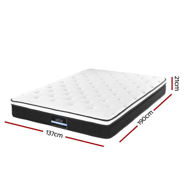 Giselle Bedding Bonita Euro Top Bonnell Spring Mattress 21cm Thick Double Giselle