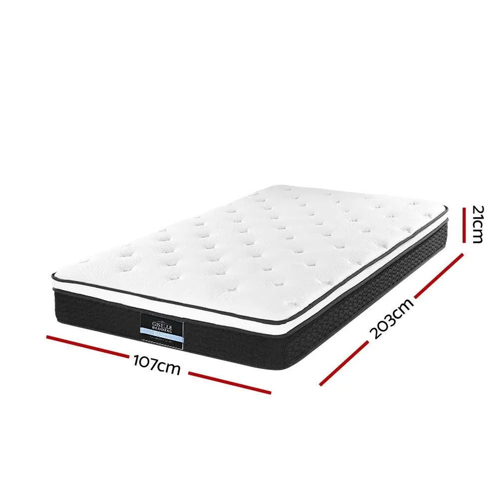 Giselle Bedding Bonita Euro Top Bonnell Spring Mattress 21cm Thick King Single Giselle