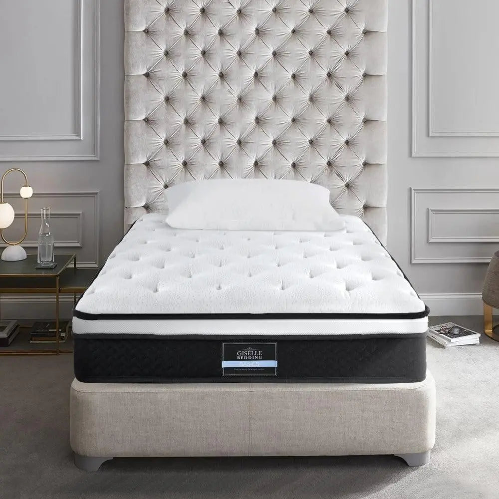 Giselle Bedding Bonita Euro Top Bonnell Spring Mattress 21cm Thick Single Giselle