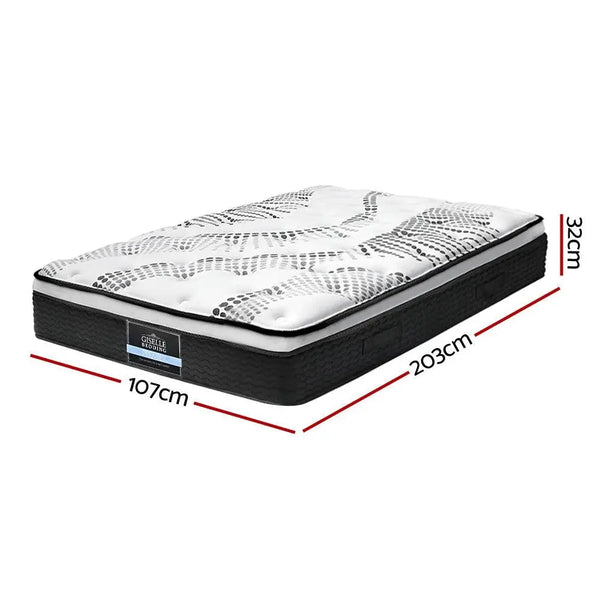 Giselle Bedding Como Euro Top Pocket Spring Mattress 32cm Thick King Single Giselle