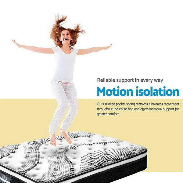 Giselle Bedding Como Euro Top Pocket Spring Mattress 32cm Thick King Single Giselle