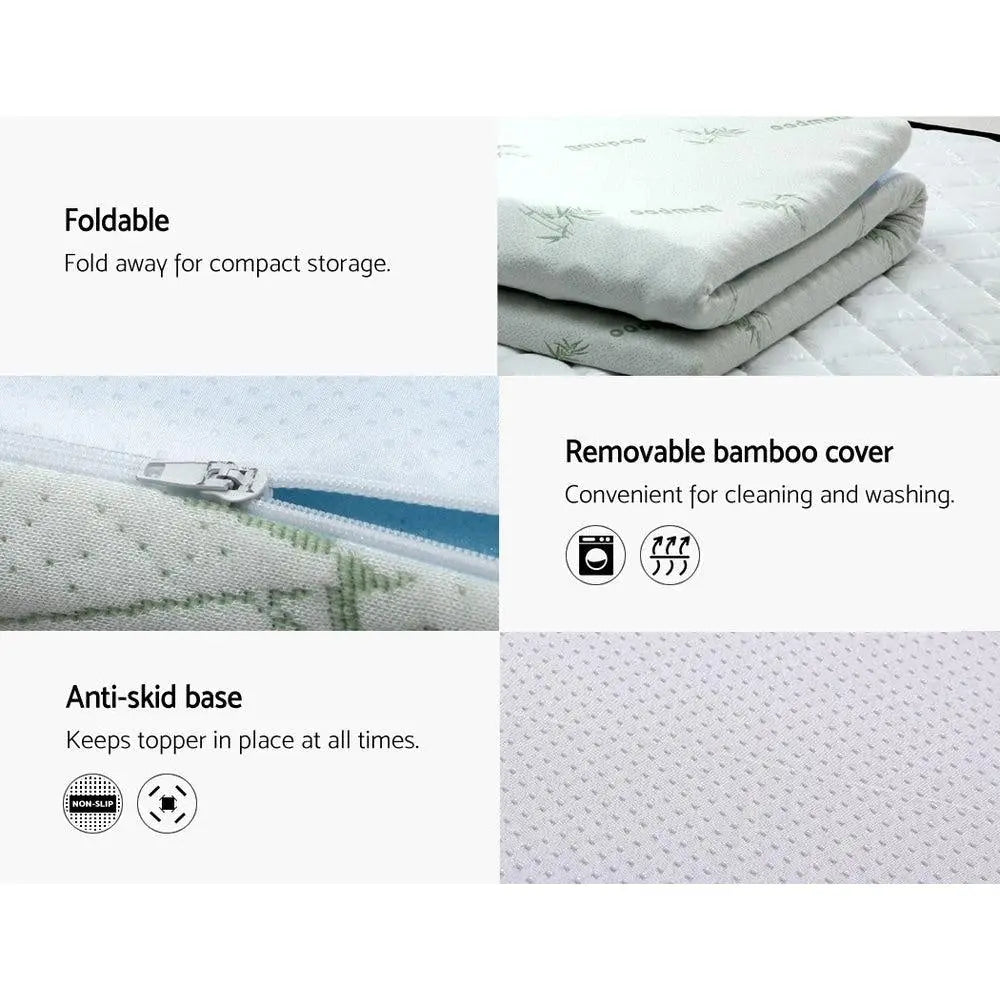 Giselle Bedding Cool Gel 7-zone Memory Foam Mattress Topper w/Bamboo Cover 5cm - King Giselle