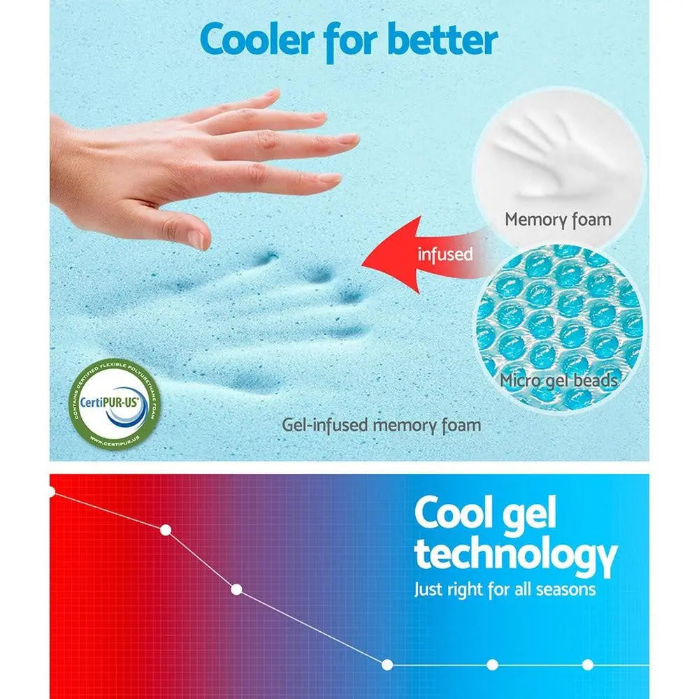 Giselle Bedding Cool Gel Memory Foam Mattress King Single Size Giselle