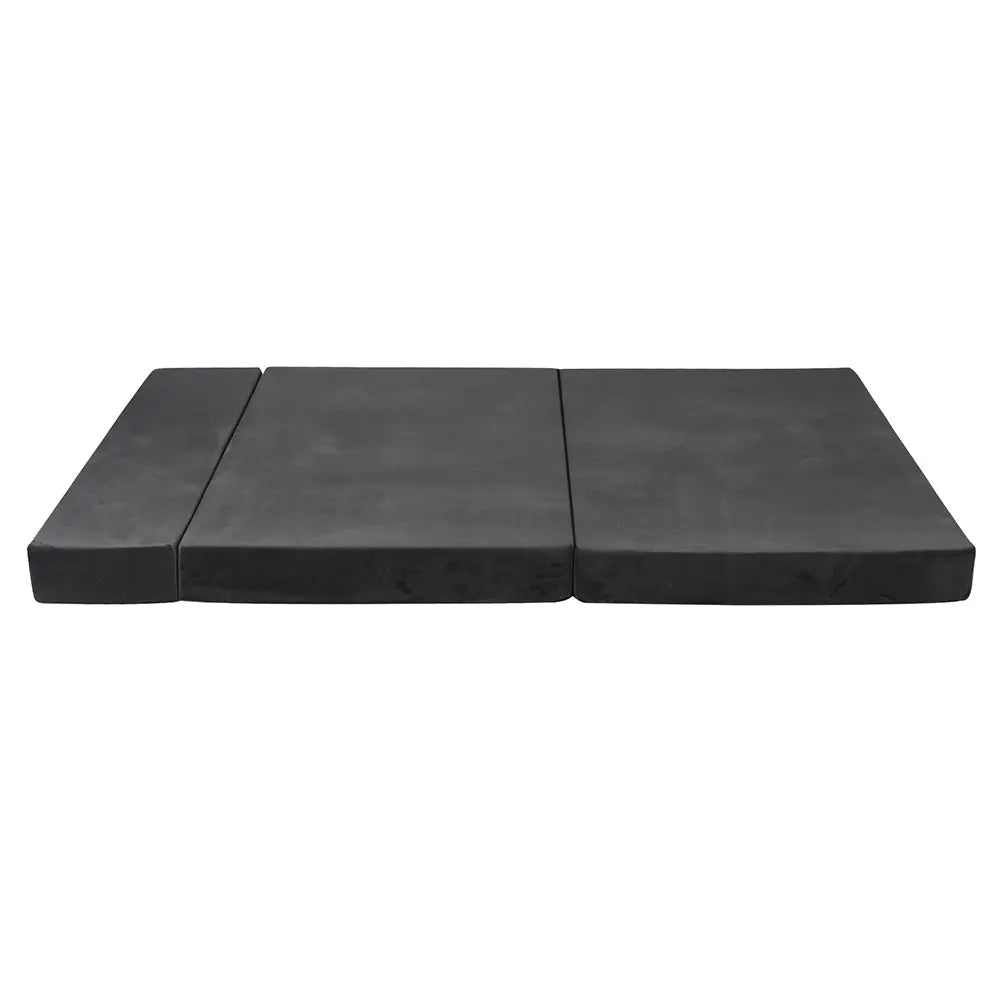 Giselle Bedding Double Size Folding Foam Mattress Portable Bed Mat Velvet Dark Grey Giselle