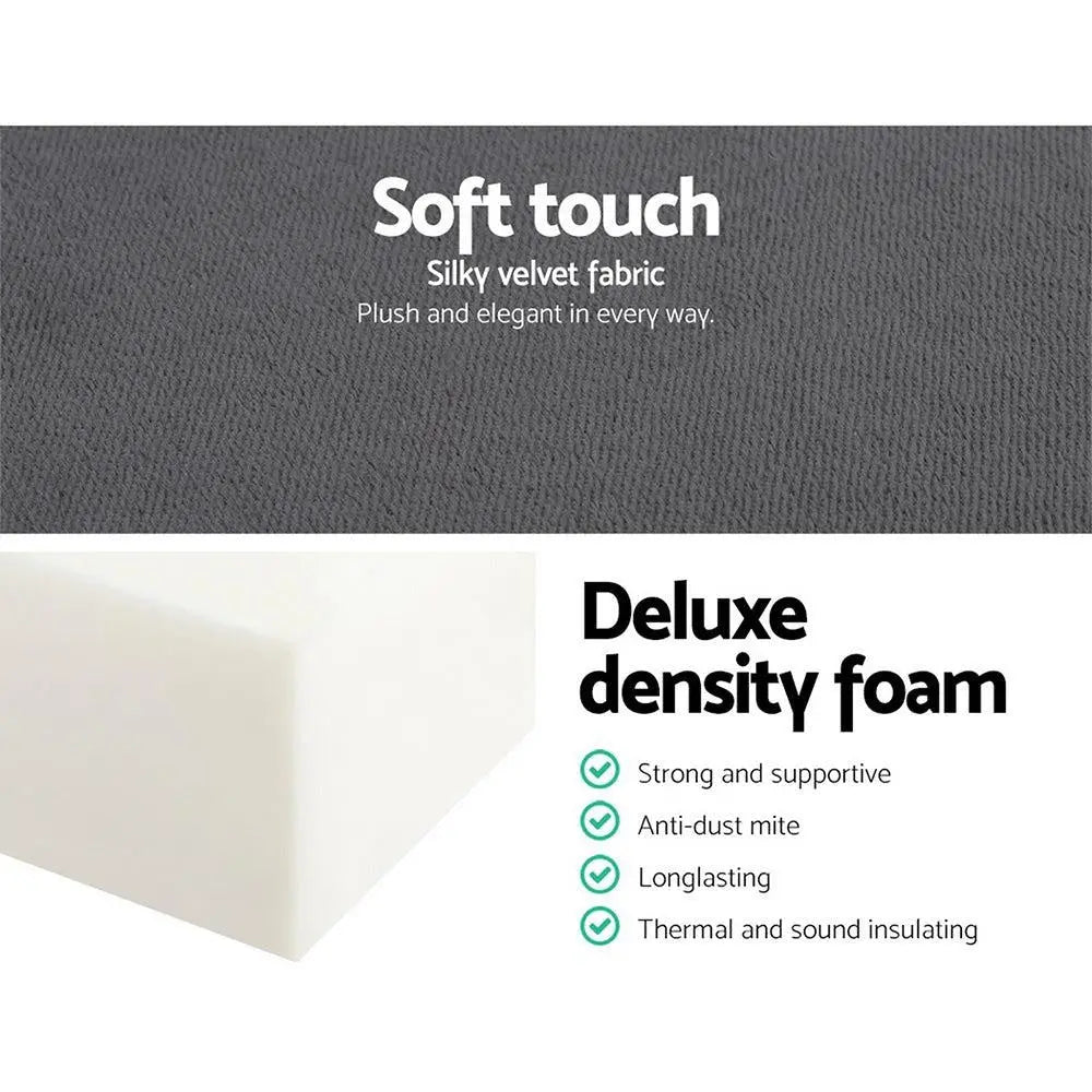 Giselle Bedding Double Size Folding Foam Mattress Portable Bed Mat Velvet Dark Grey Giselle