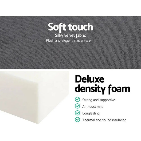 Giselle Bedding Double Size Folding Foam Mattress Portable Bed Mat Velvet Dark Grey Giselle