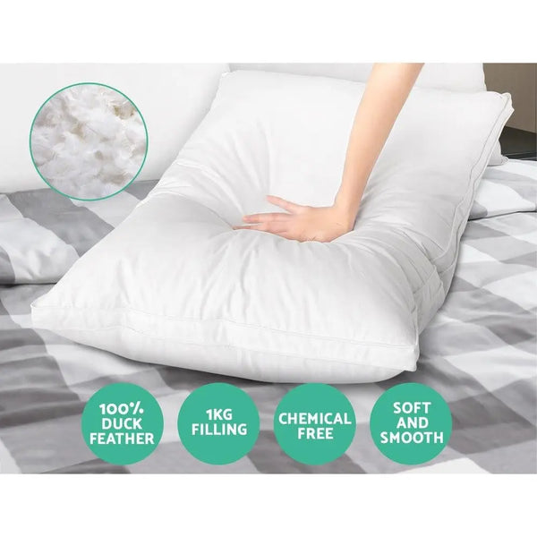 Giselle Bedding Duck Feather Down Twin Pack Pillow Giselle