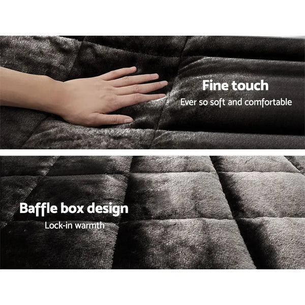 Giselle Bedding Faux Mink Quilt Super King Charcoal from Deals499 at Deals499