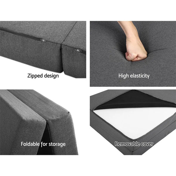 Giselle Bedding Foldable Mattress Folding Foam Bed Single Grey from Deals499 at Deals499
