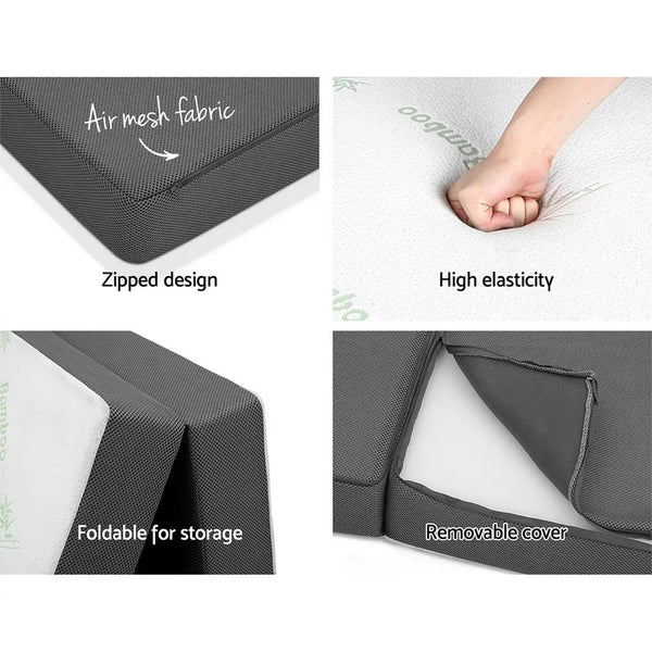 Giselle Bedding Folding Foam Portable Mattress Bamboo Fabric Giselle